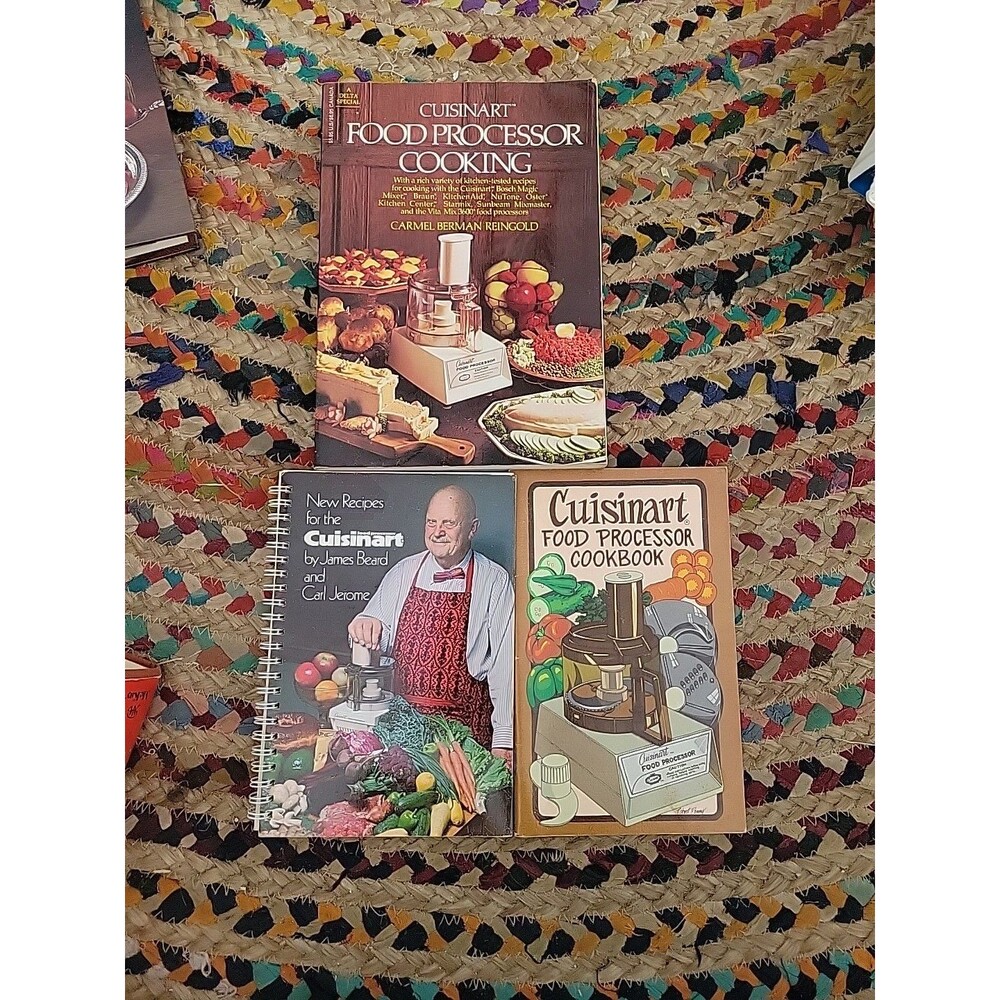 Cuisinart Vtg Cookbook Lot Of 3 Food Processor James Beard Cooking Recipes 1970s